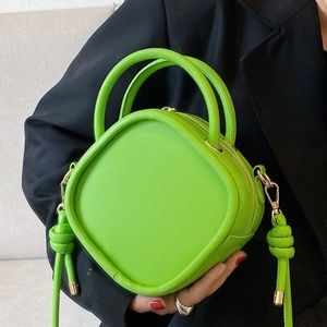 Mini top handle square bag Green with 2 straps